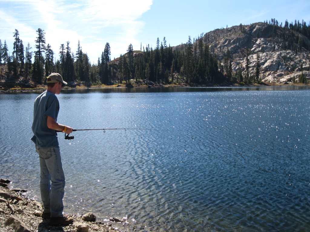 Fishing, a favorite pasttime when near a lake.