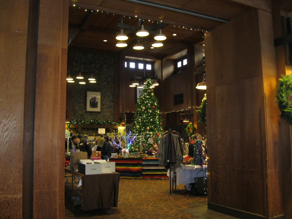 Looking into the room housing the bazaar.
